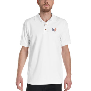 Shepherds College Embroidered Polo Shirt - White & Sport Grey